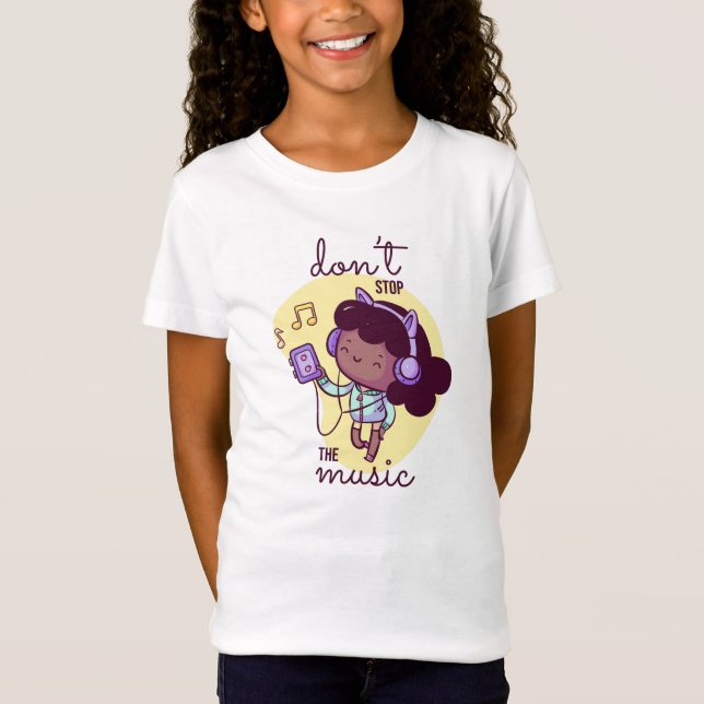 Camiseta Auriculares musicales Chica de caracteres (Anverso)