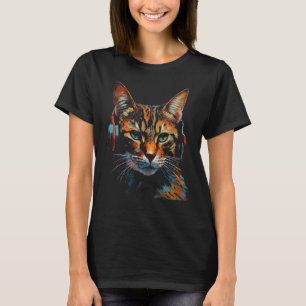 Camiseta Auriculares musicales con dibujos de gato Gato ani