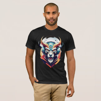 Camiseta Auriculares Neon Cyber Wolf Y2K Streetwear