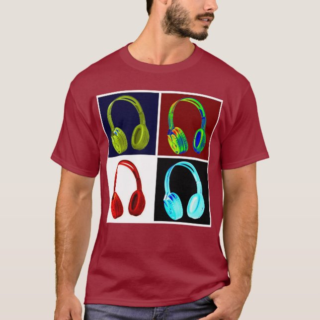 Camiseta Auriculares Pop Art (Anverso)