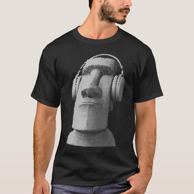 Camiseta auriculares que llevan de Moai del 🎧 (Anverso)