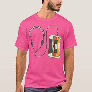 Camiseta Auriculares retro 80 Music Mixtape Cassette de los