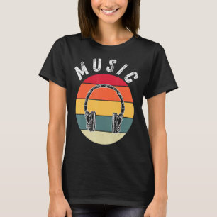 Camiseta Auriculares retro divertidos vintage música electr