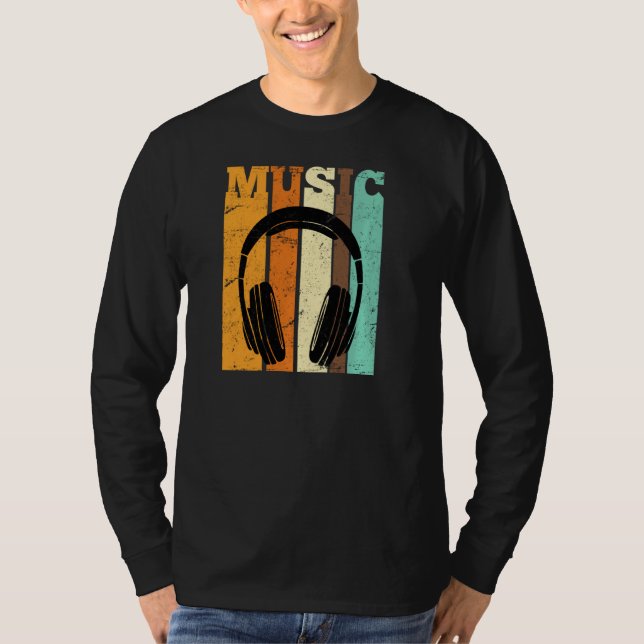 Camiseta Auriculares retro Música Hip Hop Rapper Rap Pullov (Anverso)