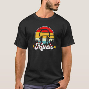 Camiseta Auriculares retro vintage DJ de música electrónica