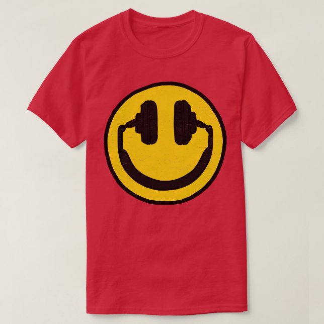 Camiseta Auriculares Sonrientes Face Music me hace feliz (Diseño del anverso)