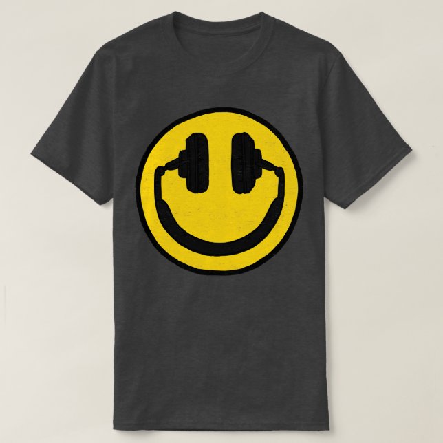Camiseta Auriculares Sonrientes Face Music me hace feliz (Diseño del anverso)