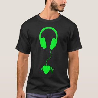 Camiseta auriculares verdes