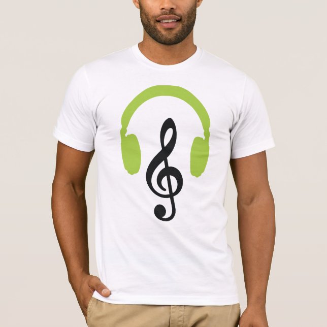 Camiseta Auriculares verdes personalizable Amante de la mús (Anverso)