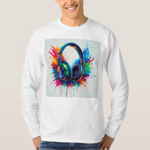 Camiseta Auriculares Vibrantes Contra Salpicaduras de Color