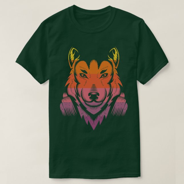 Camiseta Auriculares Vintage Wolf (Diseño del anverso)