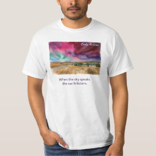 Camiseta Aurora boreal en acuarela Tierras de la pradera