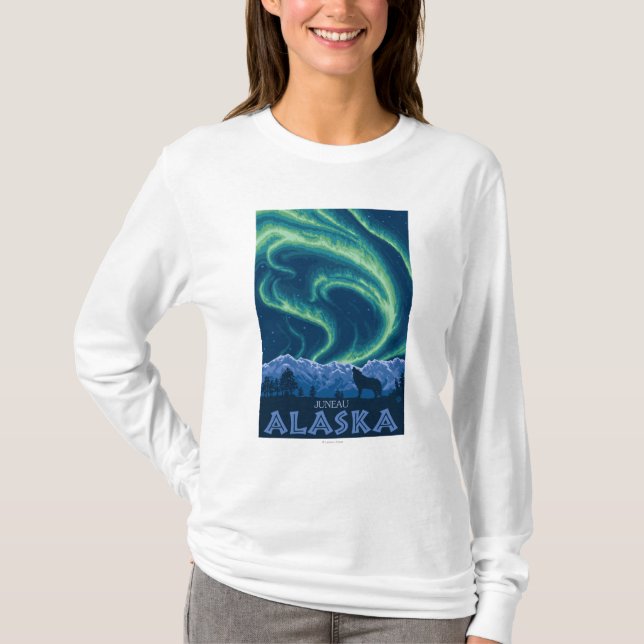 Camiseta Aurora boreal - Juneau, Alaska (Anverso)