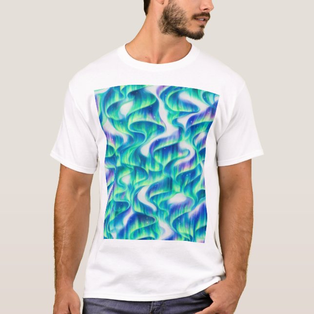 Camiseta Aurora Boreal Patrón Abstracto (Anverso)