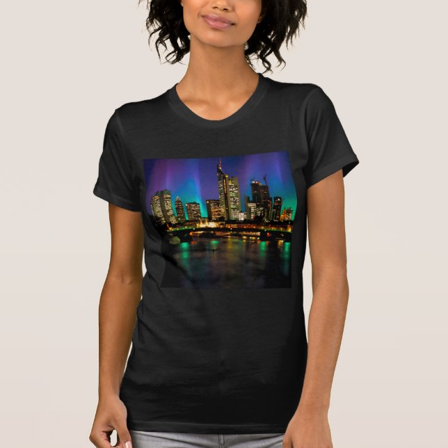 Camiseta Aurora boreal sobre Francfort (Anverso)