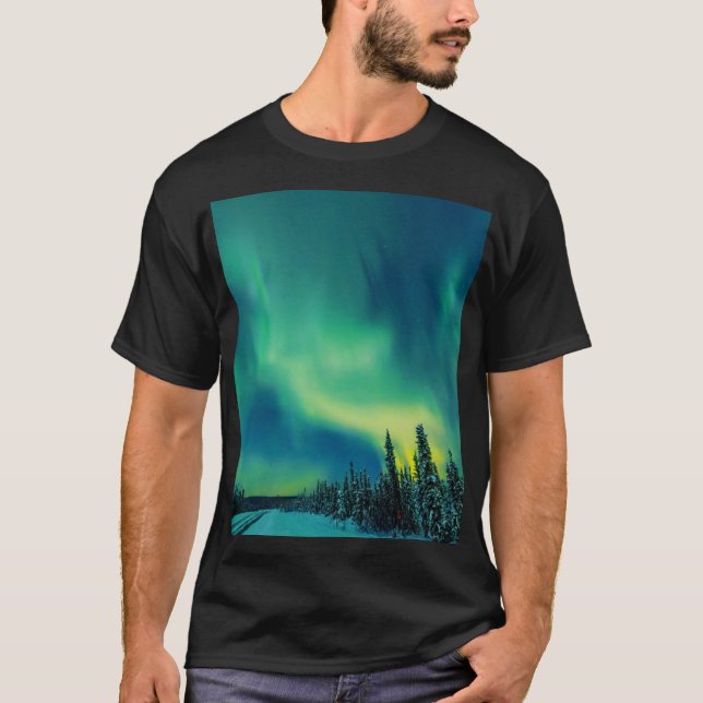 Camiseta Aurora Borealis Luces del Norte Ártico de Noruega (Anverso)