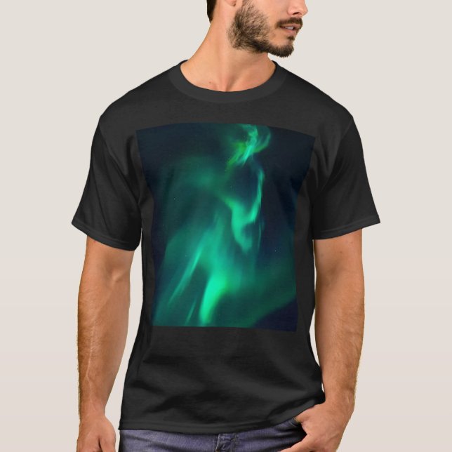 Camiseta Aurora Borealis Nocturna Cielo Verde Al (Anverso)