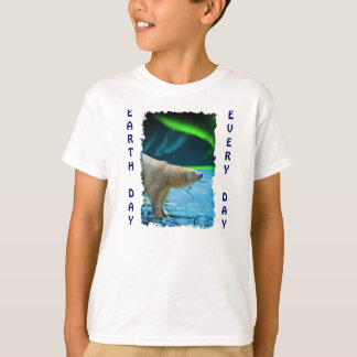 Camiseta Aurora, Hielo y Oso Polar Día de la Tierra Cada Dí