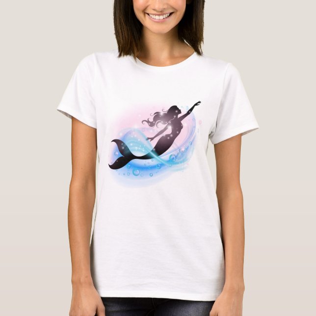 Camiseta Aurora Tide Mermaid – Dreamy Feminine Ocean Art (Anverso)