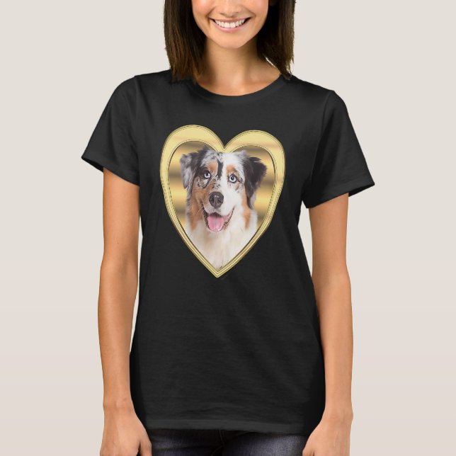 Camiseta Aussi  Australian Shepherd  Dog Heart  Aussi  1 (Anverso)