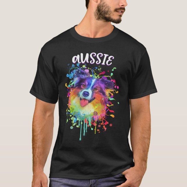 Camiseta Aussie Australian Shepherd  Australian Shepard Hum (Anverso)