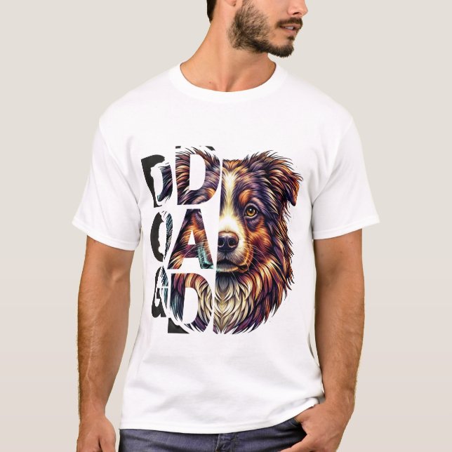 Camiseta Aussie Dad - Pastor australiano T-Shirt (Anverso)