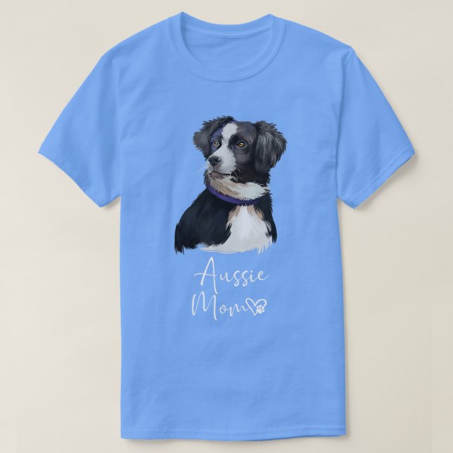 Camiseta Aussie Dog Mom Cute Puppy Australian Shepherd Dog  (Diseño del anverso)