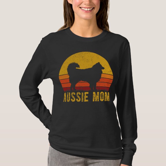 Camiseta Aussie Mom Australian Shepherd Dog Mom Vintage (Anverso)