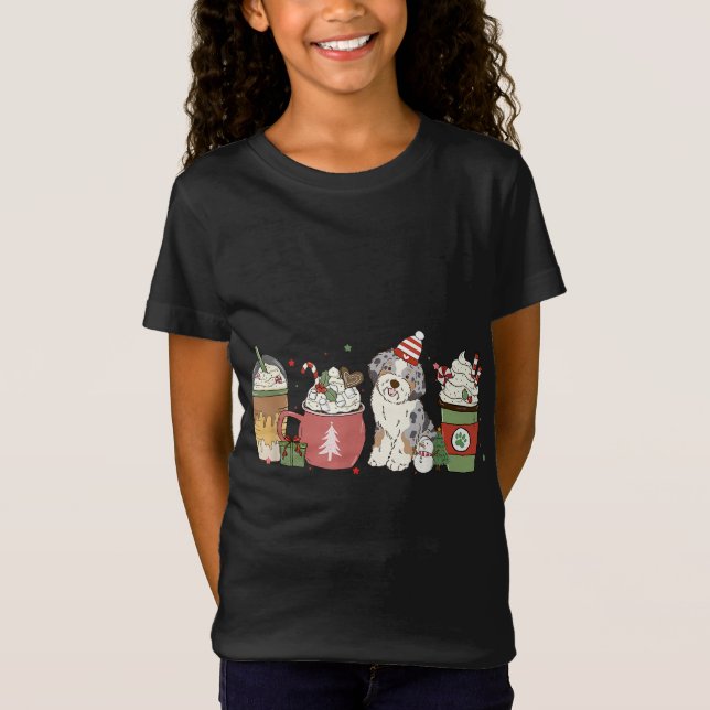 Camiseta Aussiedoodle Café Latte Navidades de invierno Perr (Anverso)
