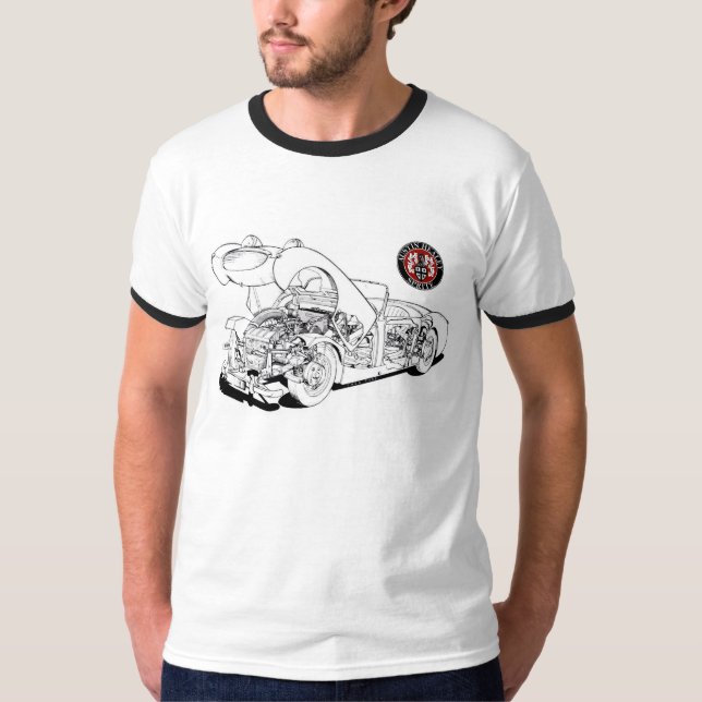 Camiseta Austin Healey Bugeye Frogeye Car 1958 Senderismo P (Anverso)
