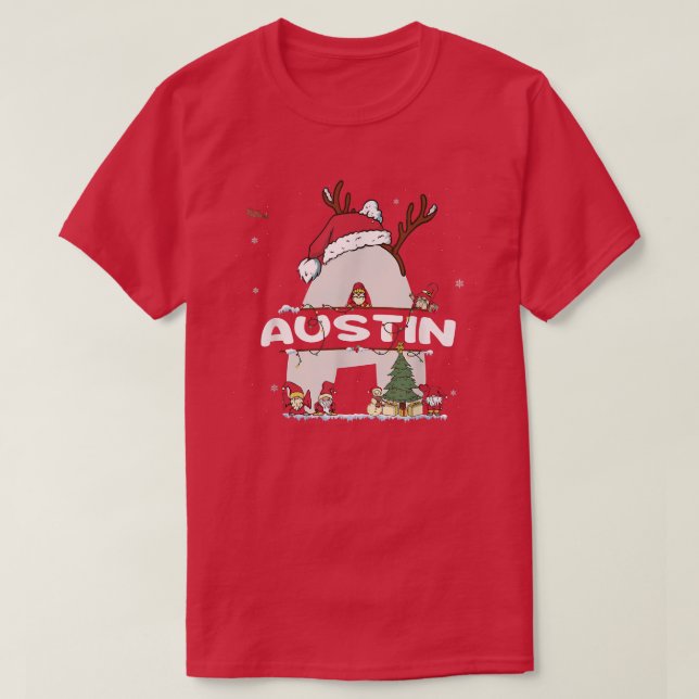Camiseta Austin Navidades w Austin Nombre para navidades di (Diseño del anverso)
