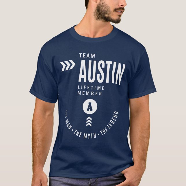 Camiseta Austin Nombre Personalizado Regalo de Cumpleaños (Anverso)