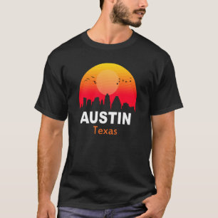 Camiseta Austín Texas Atardecer Retro Vintage Ciudad Estado