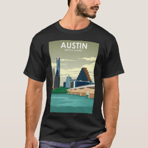 Camiseta Austin Texas Estados Unidos Vintage Minimal Retro