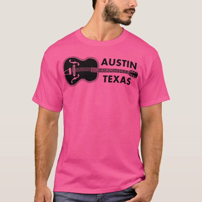 Camiseta Austin Texas F-Hole Acoustic Country Music Guitar (Anverso)