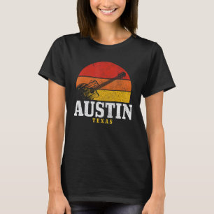 Camiseta Austin Texas Guitar Música Country Folk Jazz Vinta