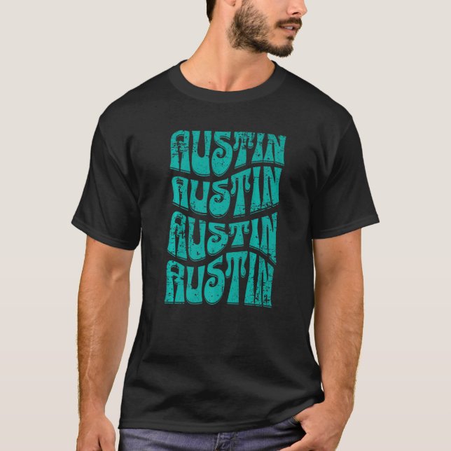 Camiseta Austin Texas Retro 60 estilo 70 con problemas 1 (Anverso)