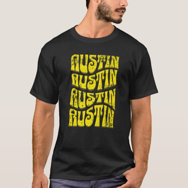 Camiseta Austin Texas Retro 60 estilo 70 con problemas 3 (Anverso)
