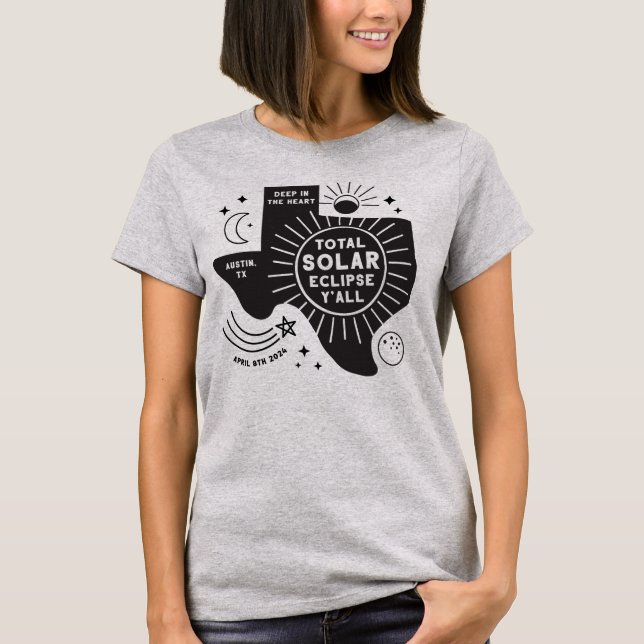 Camiseta Austin Texas Solar Eclipse T-Shirt (Anverso)