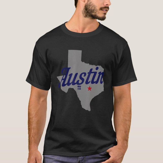Camiseta Austin Texas Texas Mapa Estatal del Orgullo de la  (Anverso)
