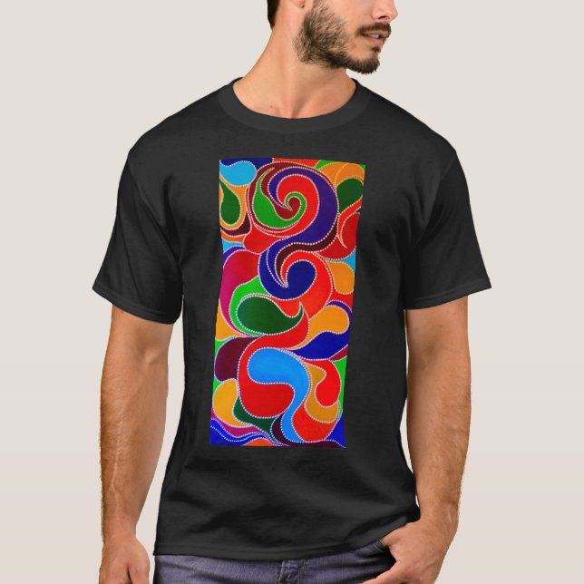 Camiseta Australia Aborigen Rainbow Dreamtime Mans T-S (Anverso)