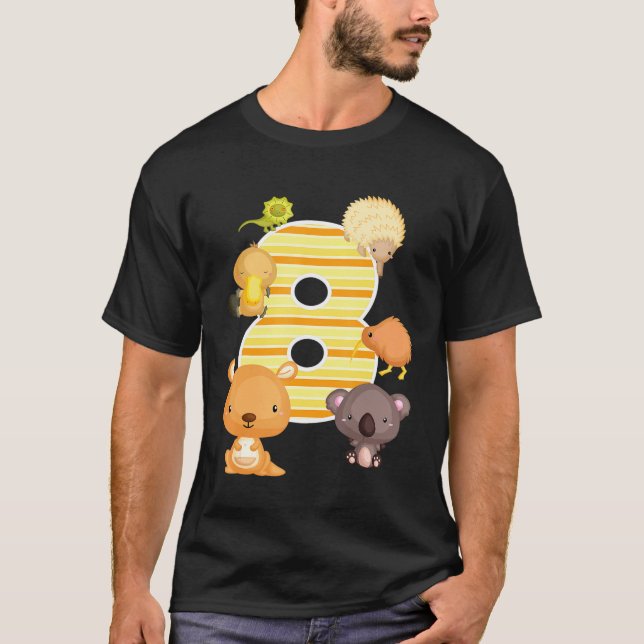 Camiseta Australia Animales 8 cumpleaños Kangaroo Koala Pla (Anverso)
