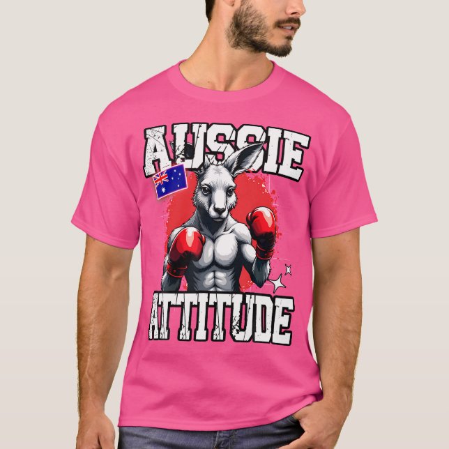 Camiseta Australia Attitude Gracioso Boxeo Kangaroo Austral (Anverso)