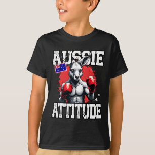 Camiseta Australia Attitude Gracioso Boxeo Kangaroo Austral