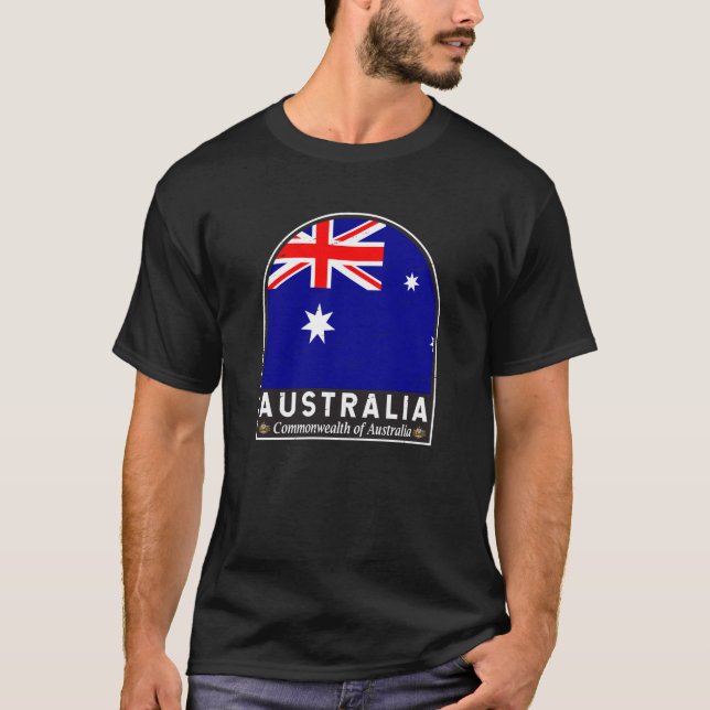 Camiseta Australia Bandera Emblema de mal gusto cosecha (Anverso)