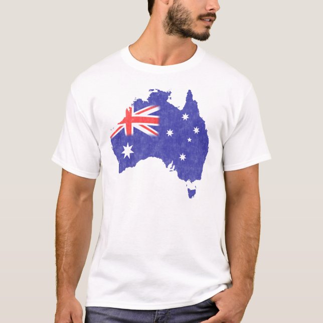 Camiseta Australia Bandera Vintage con problemas (Anverso)