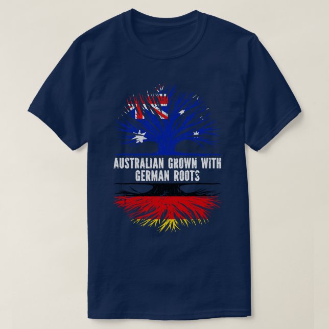 Camiseta Australia crece con raíces alemanas bandera de Aus (Diseño del anverso)