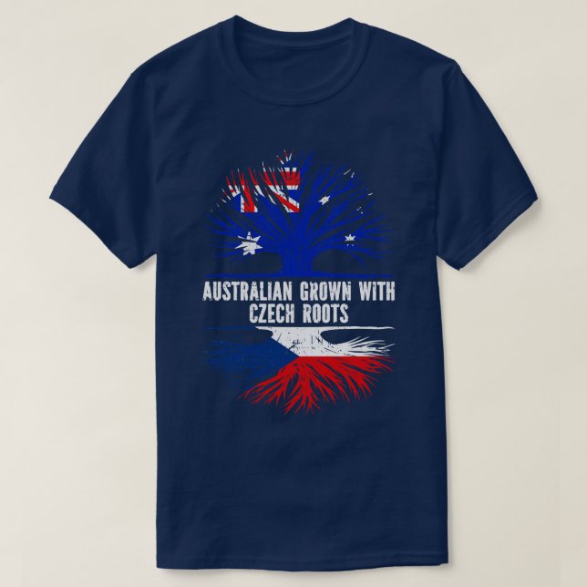 Camiseta Australia crece con raíces checas bandera de Austr (Diseño del anverso)