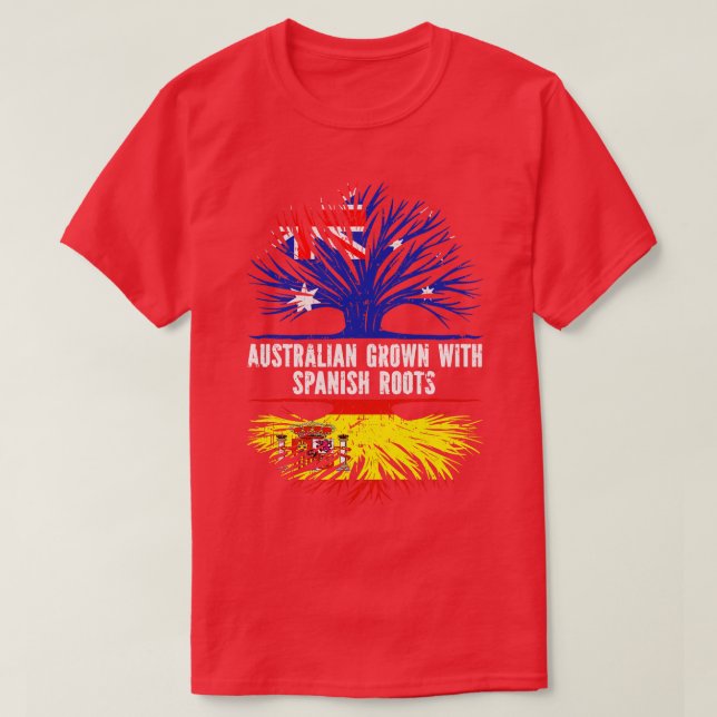 Camiseta Australia crece con raíces españolas bandera austr (Diseño del anverso)