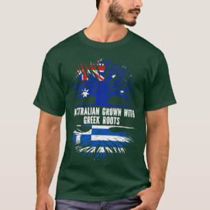 Camiseta Australia crece con raíces griegas bandera de Aust